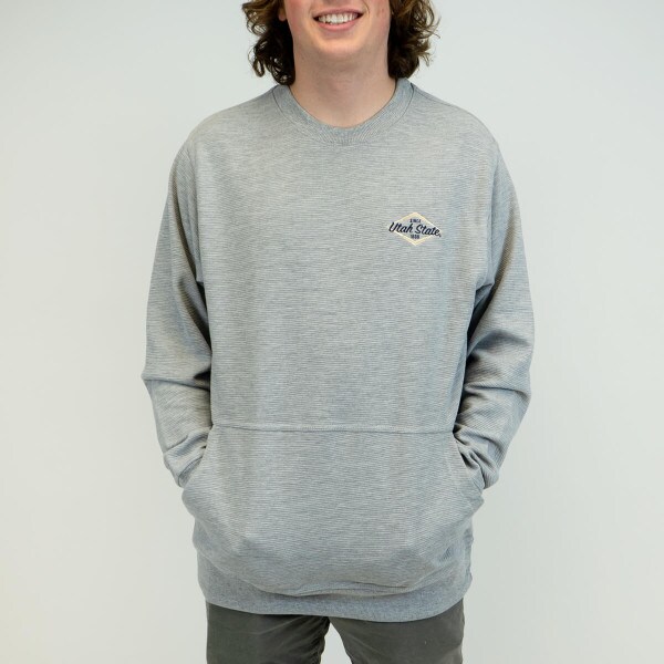 ribbed utah state pocket sweatshirt
